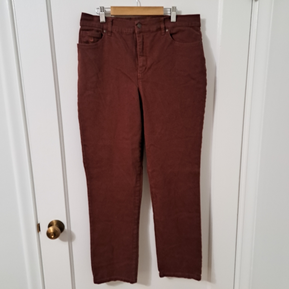 Gloria Vanderbilt Amanda Women's Size 12 Red Stretch Denim Tapered Leg